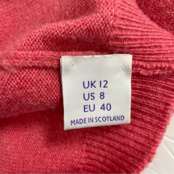 BRORA Scottish Cashmere Pink Long Sleeve Crewneck Sweater Jumper - Picture 8 of 11